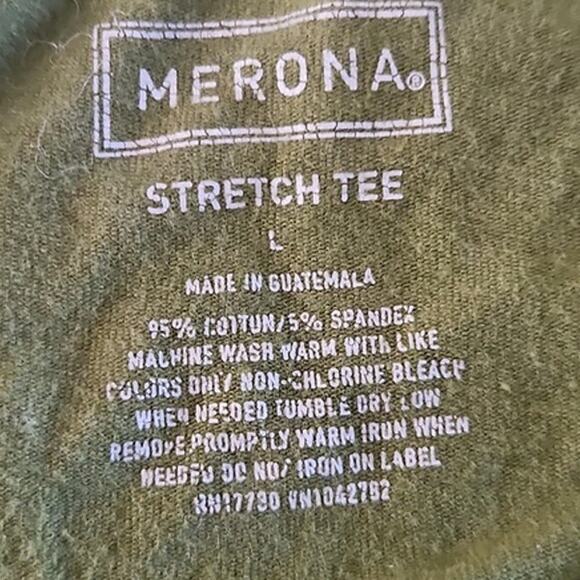 Excellent Merona Women's Olive Green 3/4 Sleeve Stretch Tee Shirt – Size Large - Picture 4 of 5